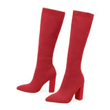 New Knit Stretch Comfort Middle Leg Boots 35-42