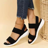 Breakj Summer Large Women's Shoes Casual Tight Belt After Tripping Polyurethane Flat Bottom Roman Sandals