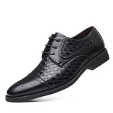 Breakj Formal Men's Fashion Business Casual Leather Shoes Versatile Fashion Single Shoes Wear-Resistant Black Plus Size Men's