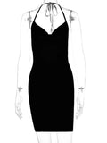 Elegant Mini Dress Sleeveless Women Halter Clubwear Backless Ladies Sexy Bodycon Red Side Split Lace Up Dresses
