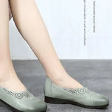luxury brand leather autumn shoes for womens plus size 41 42 loafers female comfort flats Women's Comfort