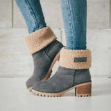 Breakj Large-Size Boots Children Coarse And Lamb Hairy Cotton Snow Boots Two Wearing Warm Women's