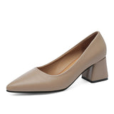 Breakj Temperament Light-Mouthed High-Heeled Shoes Korean Version Of Coarse Heel Single Shoes Four Seasons Professional Fashion Women's Shoes Size