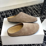 Breakj And Autumn 2025 New Birkenish Shoes Women Thick Soles Row One Foot Lazy Boken Bag Half Slippers