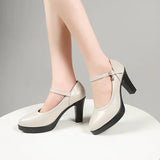 Breakj Table High Heel Mary Jane Fashion Women's Shoes 2025 New Design Feels Comfortable One-Word Sexy Women's Shoes Large