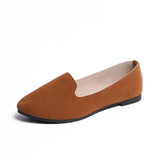 Flat Shoes 2021 Summer Suede Casual Platform Women Shoes Pointed Toe Candy Colors Footwear Party Shoe Ladies Large