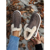 Breakj Shoes Plus Thick Hair Edge Warm Flat Cotton Shoes 2025 Autumn And Winter New Snow