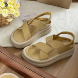 Cross Band Open Toe Sandals Women 2024 Summer New Thick Soles Non-slip All Fashion Beach Roman Shoes