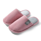 and Women's Cotton Slippers, Home Autumn and Winter, Indoor Warmth, Non-slip Thick-soled Wool Slippers,