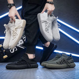 Canvas Large Size Shoes Women Spring and Autumn New Flat Breathable Fashion Mesh Socks Shoes Flying Weaving Women's