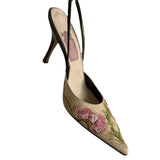 Breakj Embroidery Pointed Heel Heels 2023 New Summer Chinese Mouth Shallow Female Head
