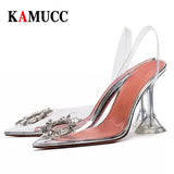 High Heels Sexy Pointed Toe Crystal Shoes Wedding Party Brand Fashion Shoes for Lady Thin Heels Luxury Women