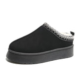 Breakj Lady Sunflower Sole Snow Boots Bao Head Half Slippers Loose Cake Thick Bottom Warm Cotton