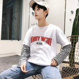 Retro Letter Print Women T Shirts Loose Harajuku Style Student Tees Autumn Wild Solid Cotton Tops Fashion