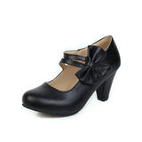 Breakj Single Shoe Plus Size Female Shoe 40-48 Plus Size 33 Thick Heel Mary Jane Shoe