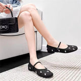 Heel Retro Women's Shoes 2024 Spring And Summer New Mary Jane Shallow Single Shoes Women's Thick Heel Breathable Bean