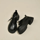 Breakj New Lashup Martin Love Shoes British Style Retro Casual Fashion Simple Thick Logo Small Leather Shoes