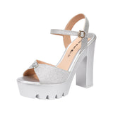 Super High Heel Sandals Women's 2023 Summer Thick Heels Waterproof Platform Muffin Thick Soles Non-Slip Model Cheongsam Walking
