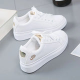 Breakj White Shoes Spring Shoes 2025 New Women's Shoes Korean Version Of Spring Shoes Students Casual Spring And Autumn Flat Bottom Lace Single