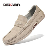 Summer Men Casual Shoes Luxury Brand Genuine Leather Men Loafers Moccasins Breathable Slip on Italian Style Driving