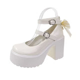 Breakj Mary Jane Shoes Women's New JK Small Leather Shoes In The Spring Of 2025 With Round Head Coarse Heel