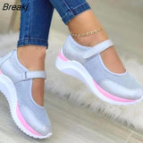 New AutumnOutdoorBreathable Mesh Shoes Women Casual Platform Sneakers Travel Walking Footwear Large Size Vulcanized