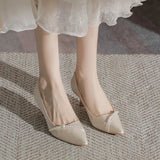Adult High Heels 2025 New Niche Bridesmaids Shoes Pearl Fine And Brides Wedding