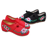 Breakj Chinese Style Retro Plate Buckle Embroidery Female Beef Tendon Bottom Dance Single Shoe Cloth