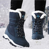 Women Boots Warm Fur Snow Boots For Winter Shoes Women Platform Boots Ankle Waterproof Winter Shoes Woman Heels Botas De