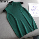 Knitted Top spring autumn sweater Tank top Women Blouse Sleeveless V Neck loose Top Female sweater Vest elegant