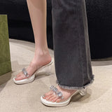 Breakj Sandals Women's Summer 2025 New Out-Of-Crystal Diamond Thick-Bottom Fairy Fairy-Selds Sexy Crystal Coarse And Cool