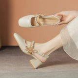 Breakj Spring And Summer New French Sandals Women's Low Heel Mary Jane Bow Evening Wind