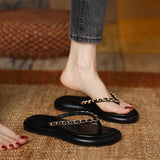 Women Wearing Flip-Flops In 2024, The New Summer Fashion Flat-Soled, Simple, Thick-Soled Sandals, Beach Casual