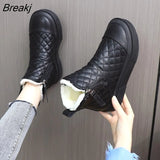 Winter New Cotton Shoes Women's Velvet Thickened Real Soft Leather Waterproof Non-slip Warm Large Cotton Snow