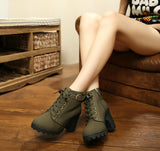 Breakj Boots Women's New High Heel Water Station Women's Shoes In The Autumn And Winter 2023 Martin Boots Round Head And Women's Single Boots