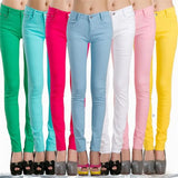Top Quality Women Pencil Pants Slim Trousers Woman Jeans Solid Girls Sweet Candy Color Femme