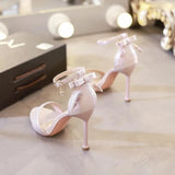 Breakj New French Small High Heel Sandals Female Summer Fine Heel Waterproof Platform Fairy Wind A Word With Temperament High