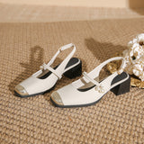 Breakj Heel Baotou Sandals Women 2024 New Summer Wear Advanced Sense Square Head Thick With Mary Jane Single Shoes