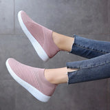 Women Plus Size Spring Sneakers Female Vulcanized Shoes Knitting Sock Stretch Slip On Flat Shoes Mesh Soft