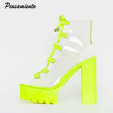Thick soles Corss tied Women Boots Sexy Peep toe Platform Wedge High heels Gladiator Sandals Casual Female Boots