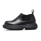 Breakj Head Shoes Men Ins Martens Black Round Head Thick Sole Casual Leather Chelsea Boots