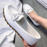 Breakj Shoes Women Spring New Flat Single Shoes Soft Sole Lazy One Foot Mother White Nurse