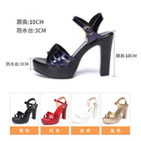 Woman Sexy High Heels Ladies Summer Dress Shoes For Women 2022 Female Leather Platform Wedge Heel Elegant Sandal 32 35 36 37