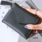 Wallets Small Leather Purse Women Tassel Card Bags For Women 2020 Female Purse Money PU Zipper Clip Daily Lady