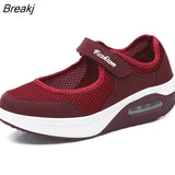 New Women's Light Fashion Breathable Mesh Wedge Heels Shoes Casual Shoes Mesh Outdoor Sports Running Designer