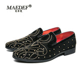 Leather Shoes Trendy Gentleman Breathable Casual Shoes Walking Loafers Fashion Male Daily Luxury Rhinestone
