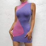 Summer Vintage Knitted Tank Dress Women Summer Casual Sleeveless Bodycon Short Dresses Ladies Elegant Fashion