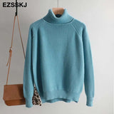 casual thick Autumn Winter turtleneck oversize Sweater Pullover Women warm chic female loose Knitted Basic Sweaters