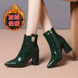 New Winter High Quality Women Ankle Boots Zip Pointed Toe High Heels Female Boots Party Shoes Women