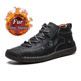 Men's Fashion Casual Shoes Flat Martin Boots Leather Shoes Outdoor Shoes Plus Size